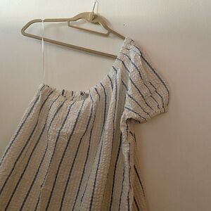 Madewell One Shoulder Striped Dress